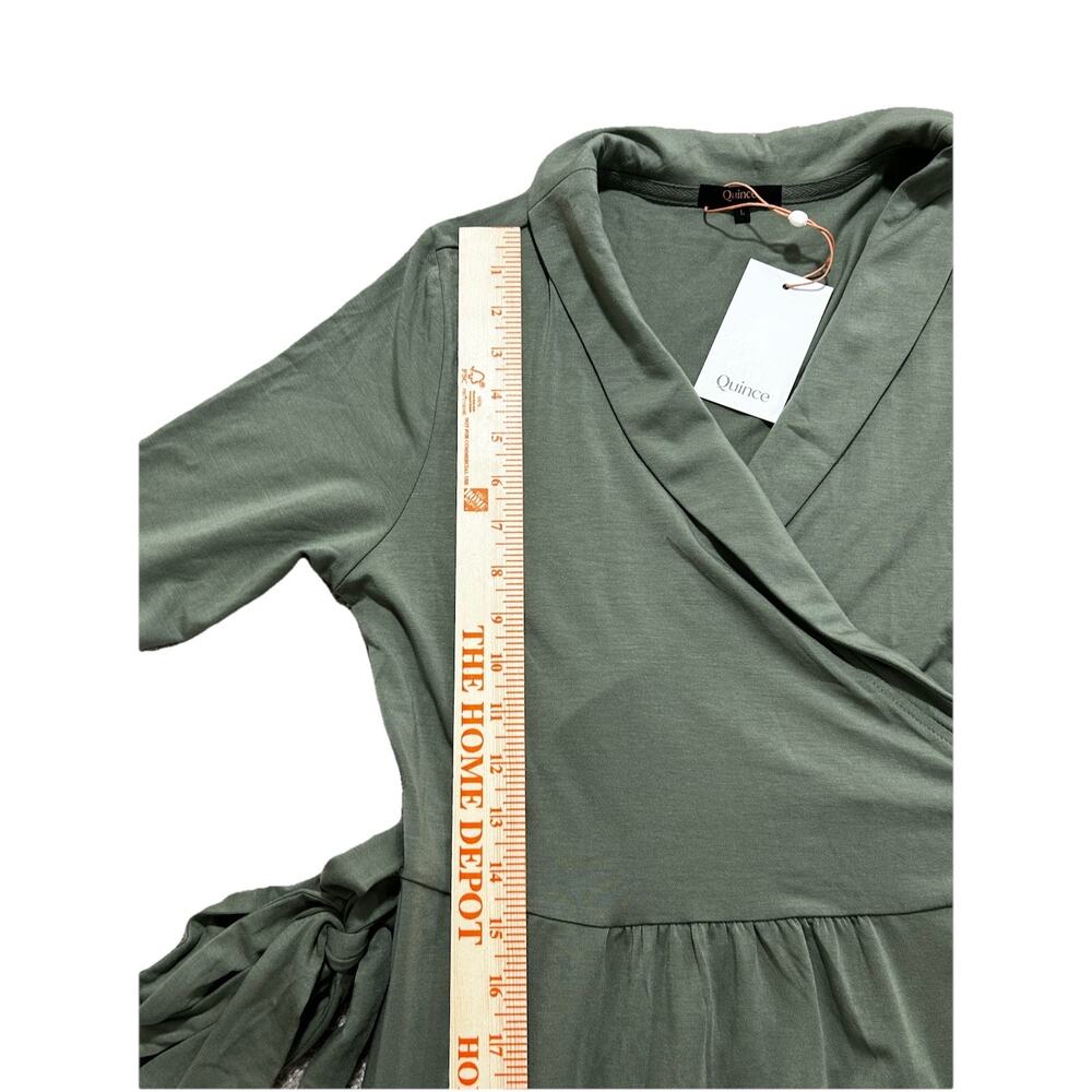 NEW Quince Women’s L Tencel Jersey Midi Wrap Dress Sage Soft - Picture 5 of 9